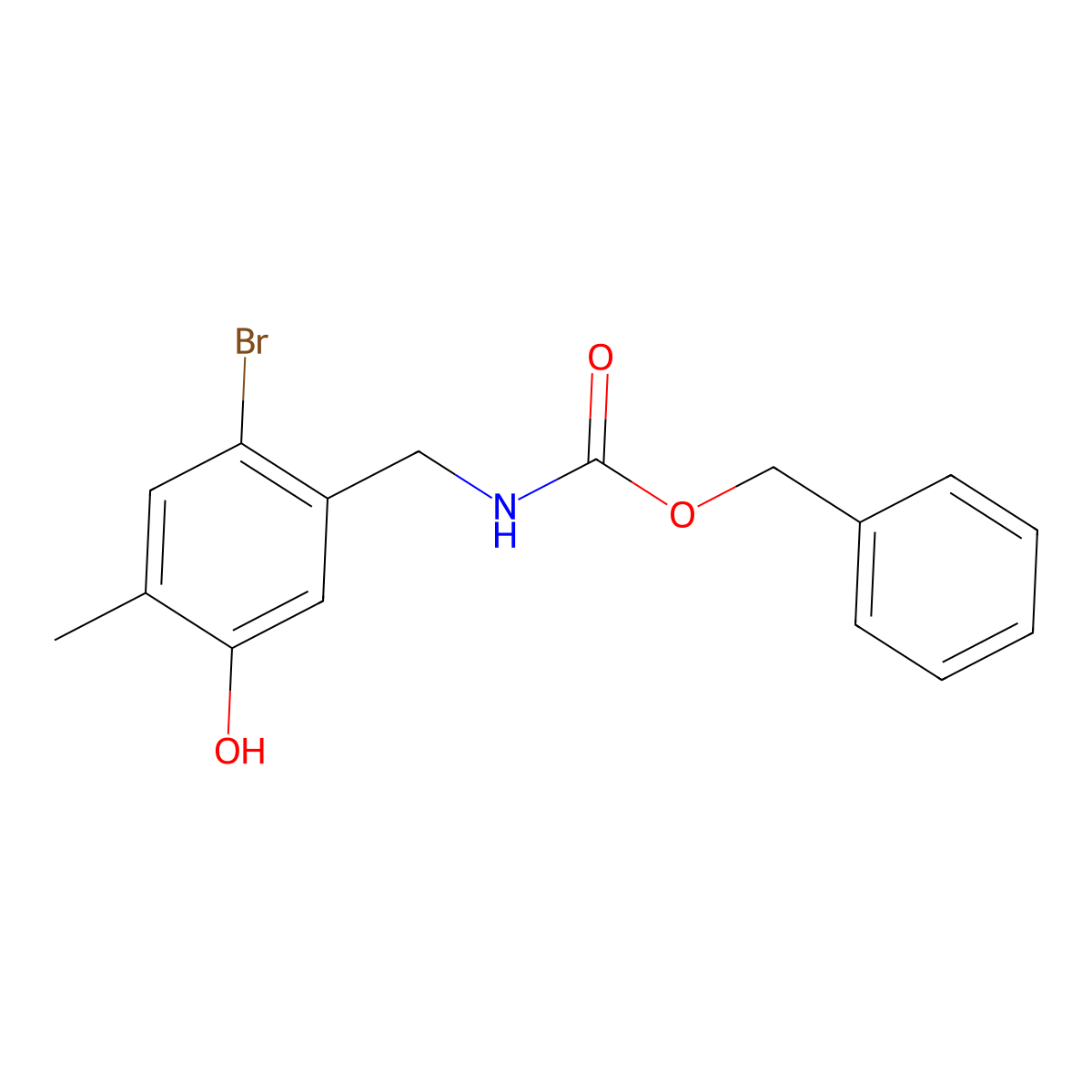 benzyl N-[(2-bromo-5-hydroxy-4-methylphenyl)methyl]carbamate molecular structure, CAS 2770501-60-3