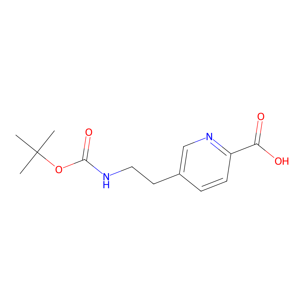 5-(2-{[(Tert-butoxy)carbonyl]amino}ethyl)pyridine-2-carboxylic acid molecular structure, CAS 2770501-63-6