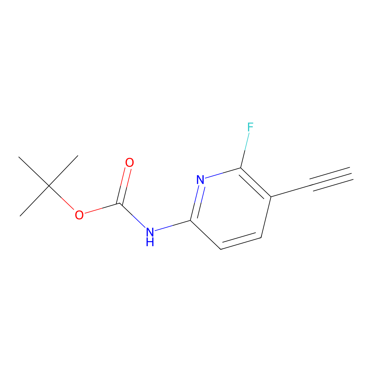 tert-butyl N-(5-ethynyl-6-fluoropyridin-2-yl)carbamate molecular structure, CAS 2770501-64-7