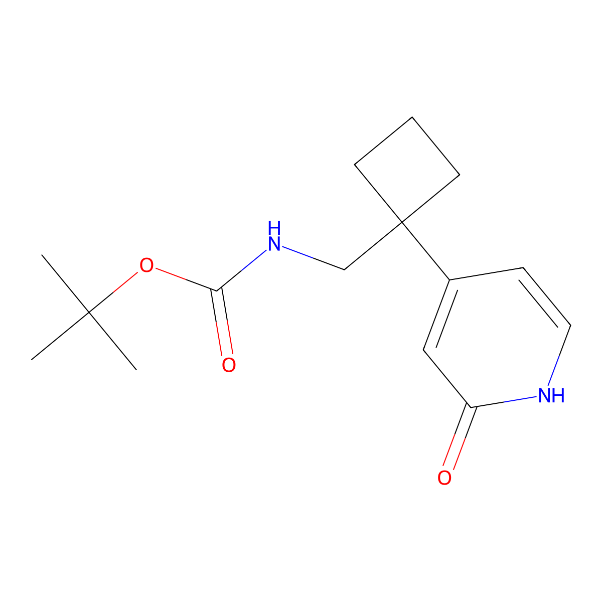 tert-butyl N-{[1-(2-hydroxypyridin-4-yl)cyclobutyl]methyl}carbamate molecular structure, CAS 2770501-66-9