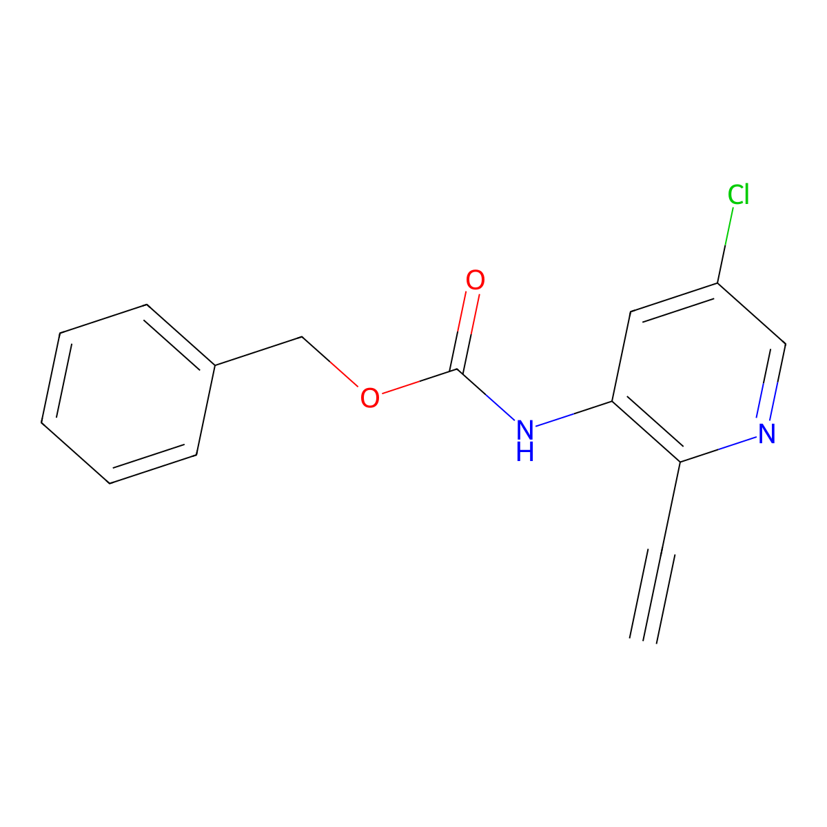 benzyl N-(5-chloro-2-ethynylpyridin-3-yl)carbamate molecular structure, CAS 2770501-73-8