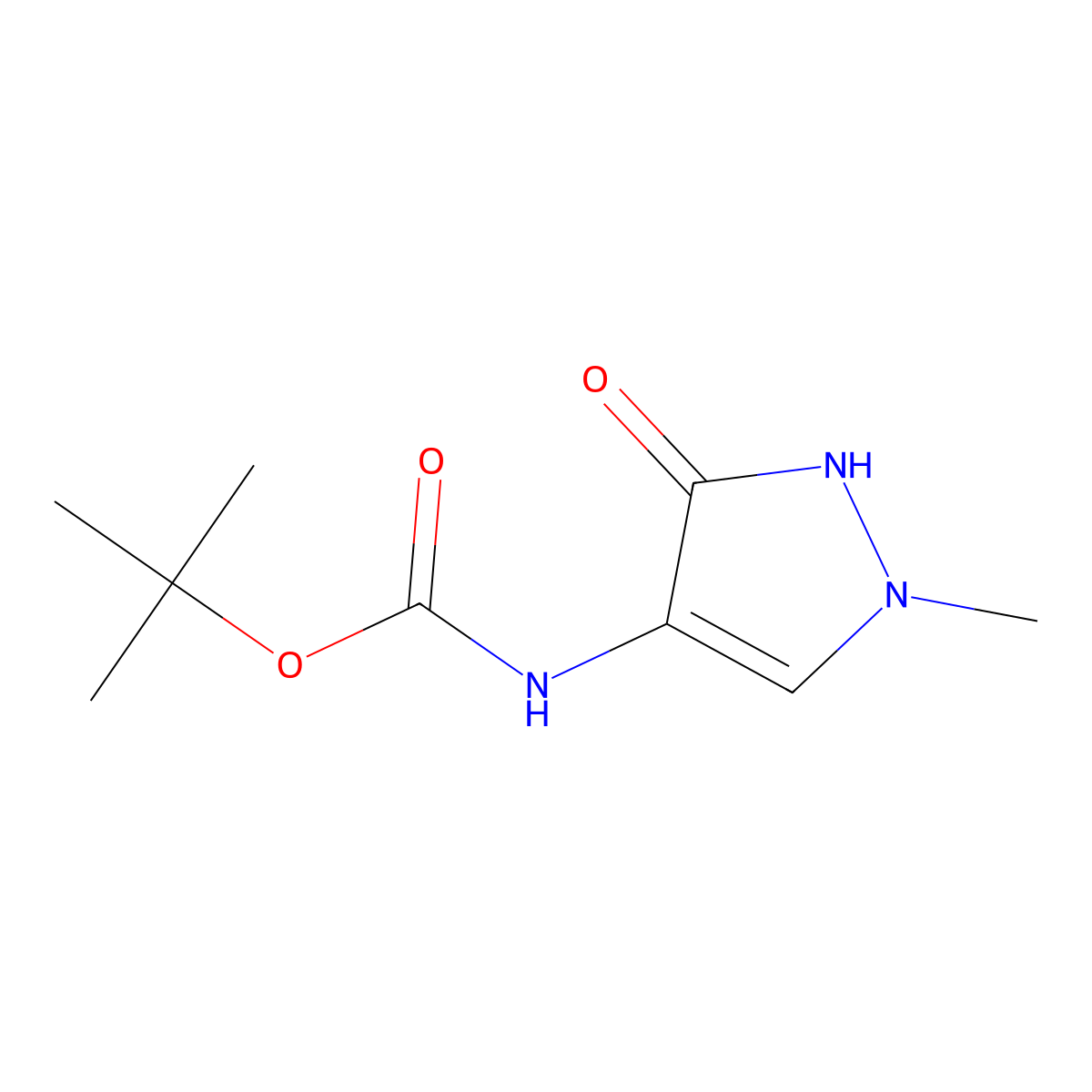tert-butyl N-(3-hydroxy-1-methyl-1H-pyrazol-4-yl)carbamate molecular structure, CAS 2770501-82-9