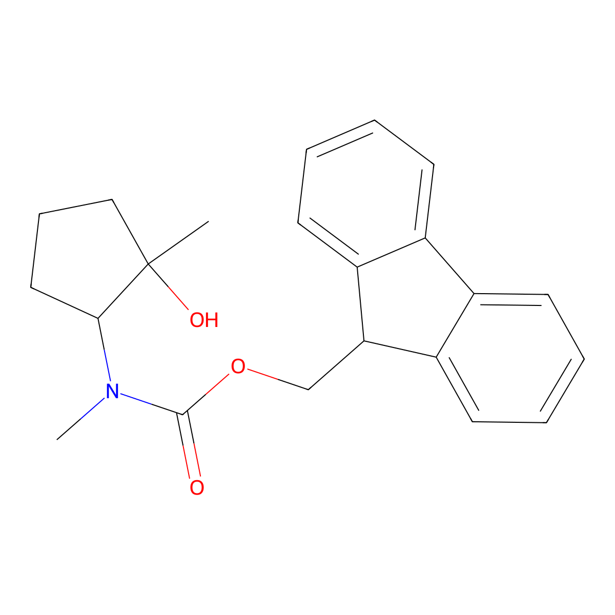 (9H-fluoren-9-yl)methyl N-(2-hydroxy-2-methylcyclopentyl)-N-methylcarbamate molecular structure, CAS 2770501-83-0
