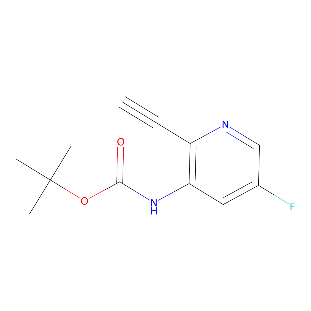 tert-butyl N-(2-ethynyl-5-fluoropyridin-3-yl)carbamate molecular structure, CAS 2770501-85-2