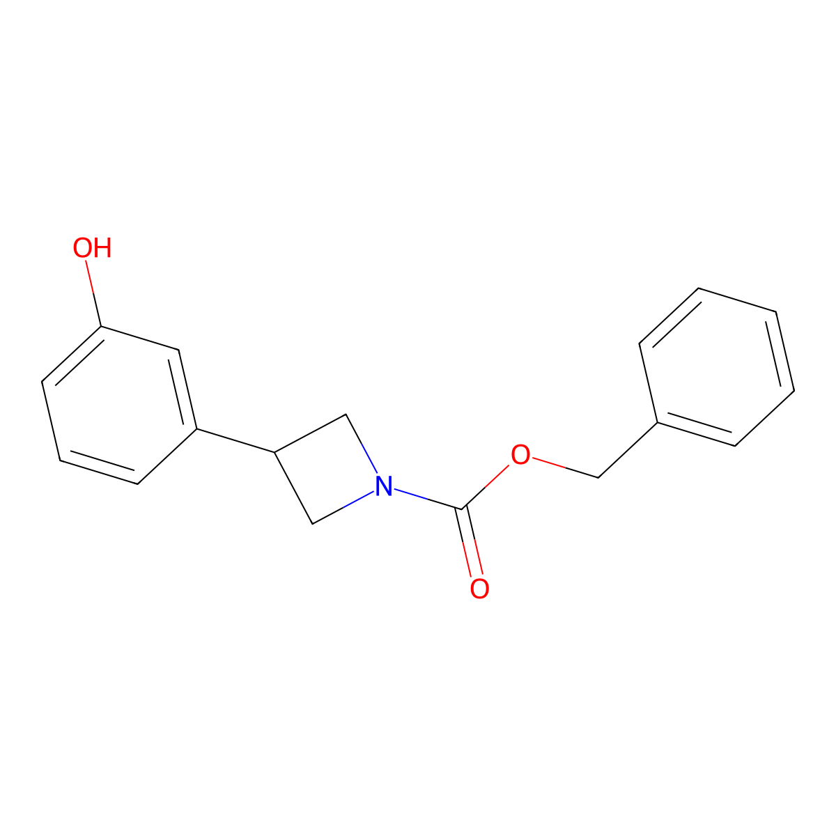 Benzyl 3-(3-hydroxyphenyl)azetidine-1-carboxylate molecular structure, CAS 2770501-90-9