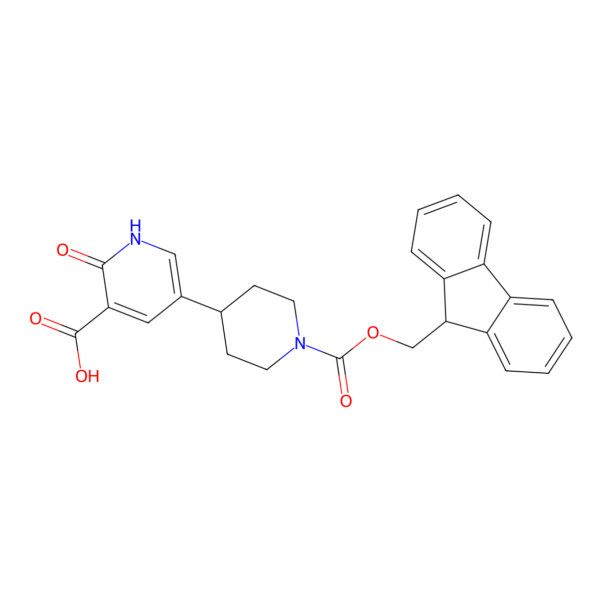 5-(1-{[(9H-fluoren-9-yl)methoxy]carbonyl}piperidin-4-yl)-2-oxo-1,2-dihydropyridine-3-carboxylic acid molecular structure, CAS 2770517-20-7