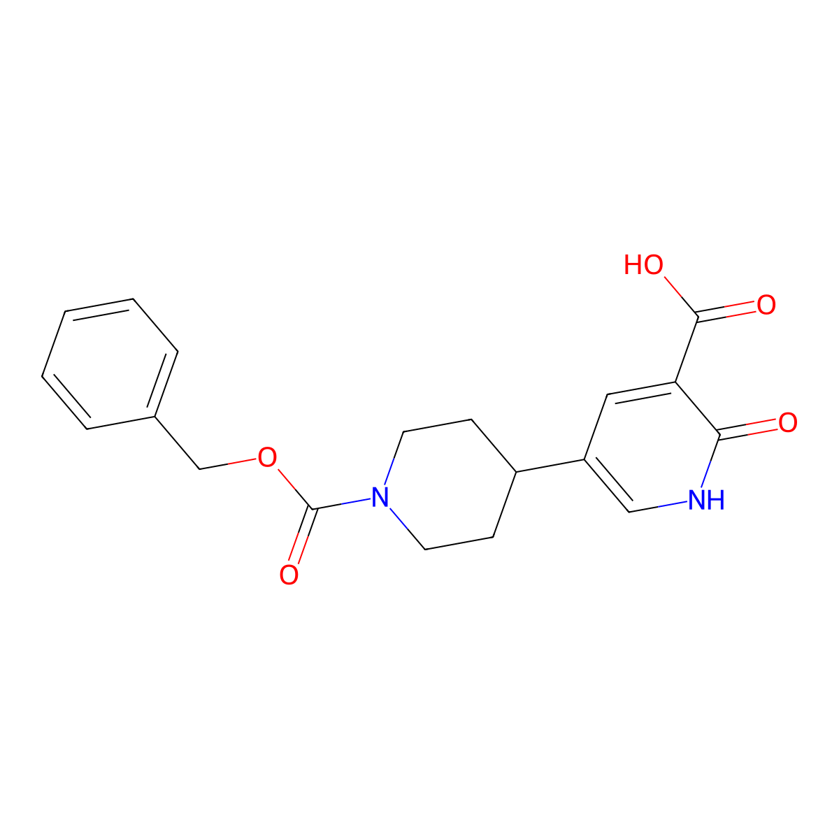 5-{1-[(Benzyloxy)carbonyl]piperidin-4-yl}-2-oxo-1,2-dihydropyridine-3-carboxylic acid molecular structure, CAS 2770517-31-0