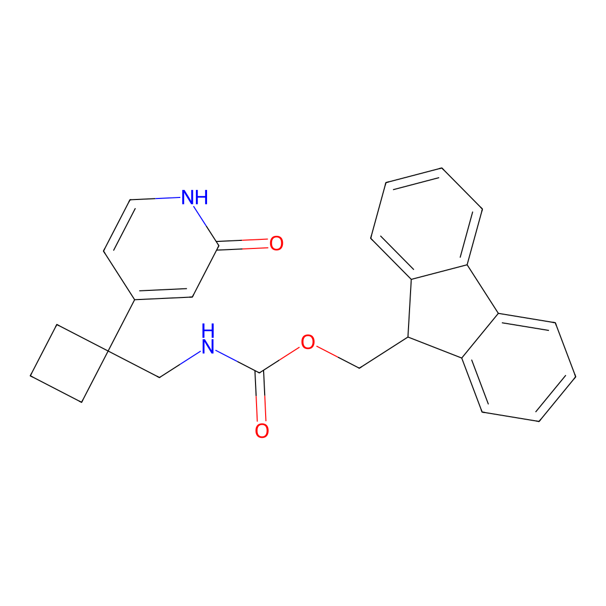 (9H-fluoren-9-yl)methyl N-{[1-(2-hydroxypyridin-4-yl)cyclobutyl]methyl}carbamate molecular structure, CAS 2770517-34-3