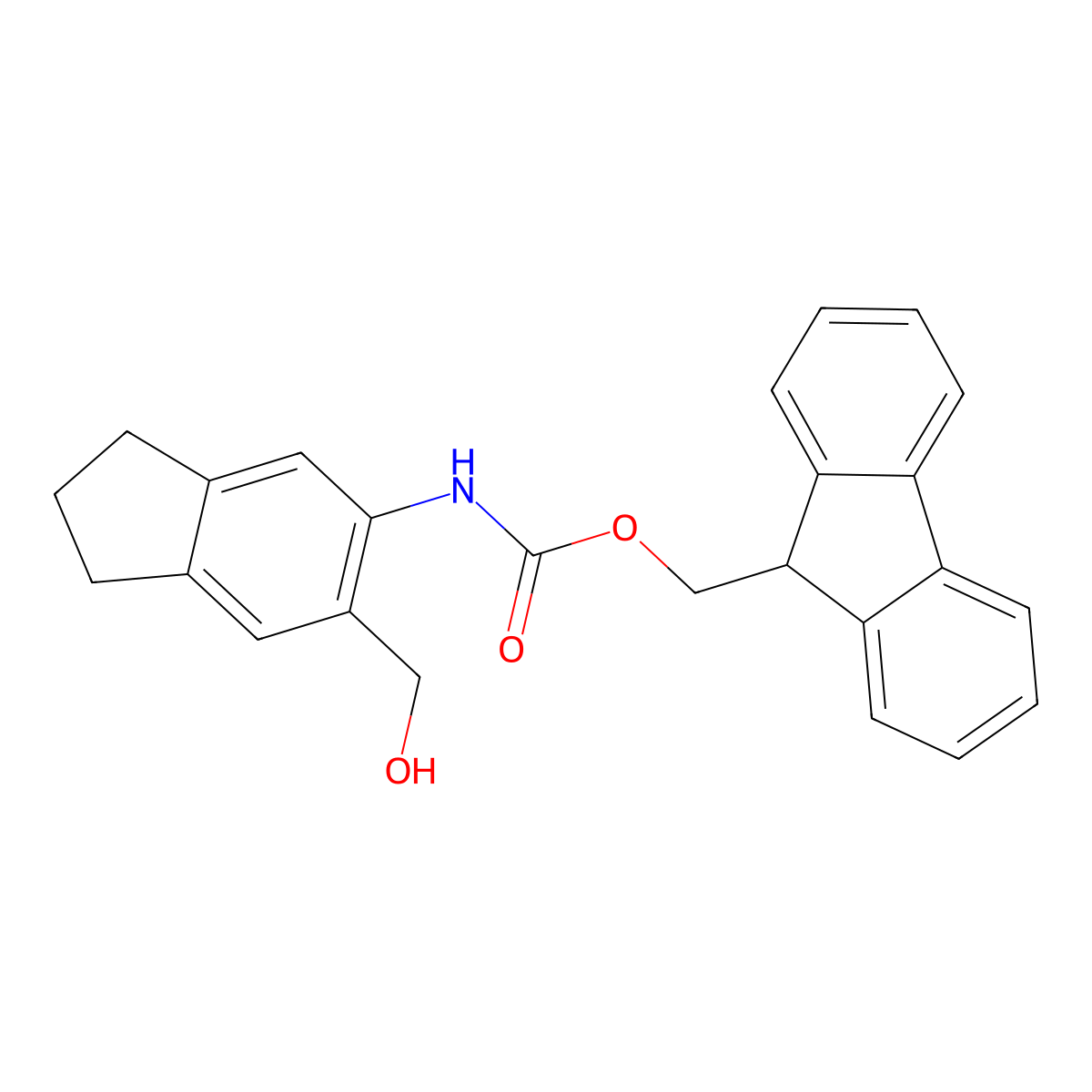 (9H-fluoren-9-yl)methyl N-[6-(hydroxymethyl)-2,3-dihydro-1H-inden-5-yl]carbamate molecular structure, CAS 2770517-50-3