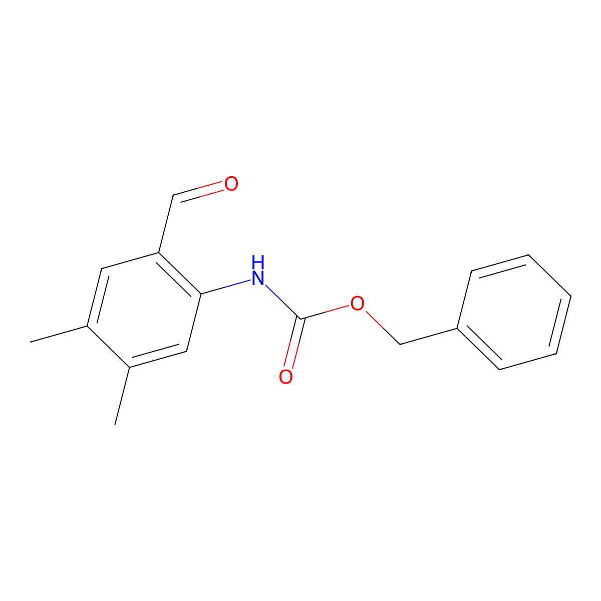 benzyl N-(2-formyl-4,5-dimethylphenyl)carbamate molecular structure, CAS 2770517-61-6