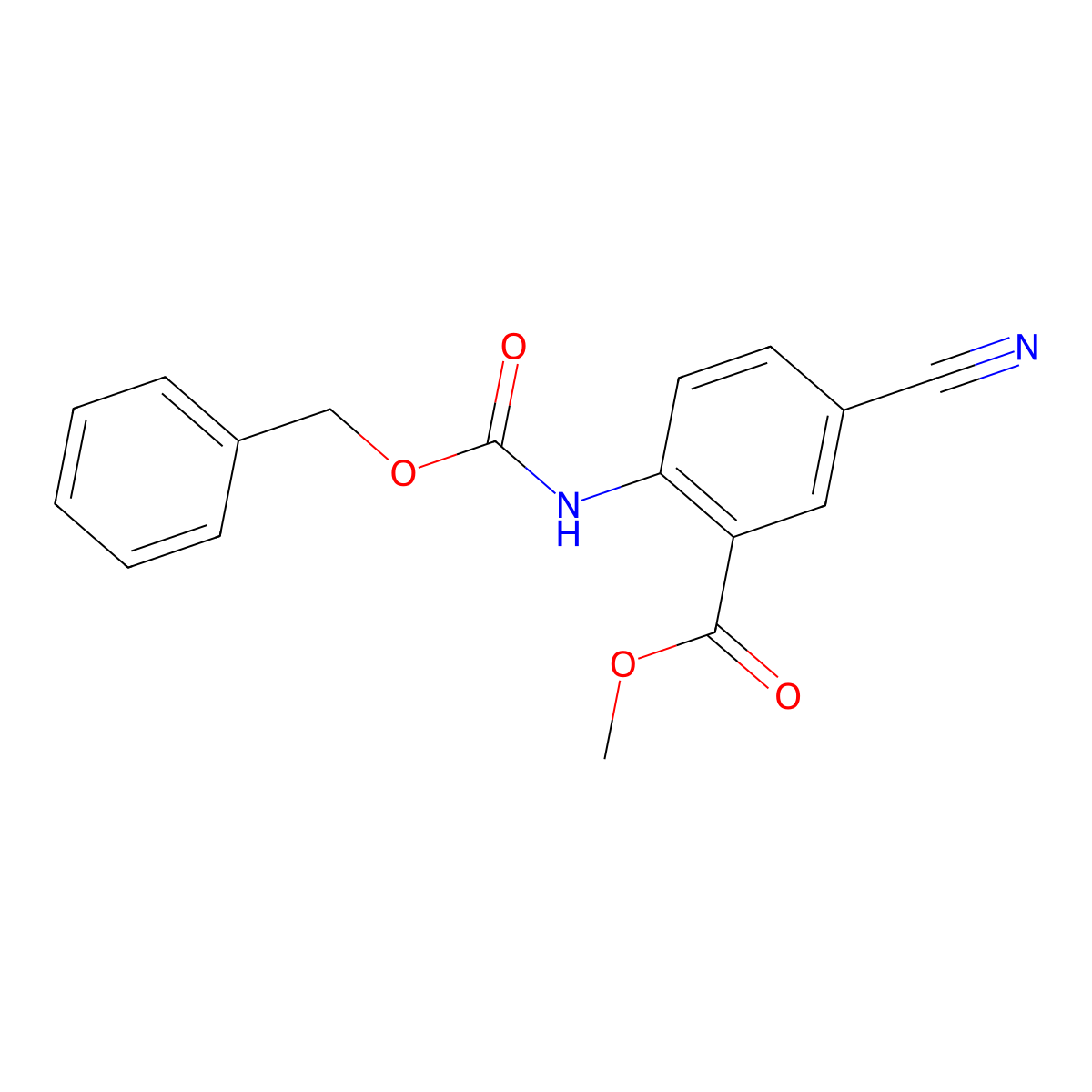 Methyl 2-{[(benzyloxy)carbonyl]amino}-5-cyanobenzoate molecular structure, CAS 2770517-64-9