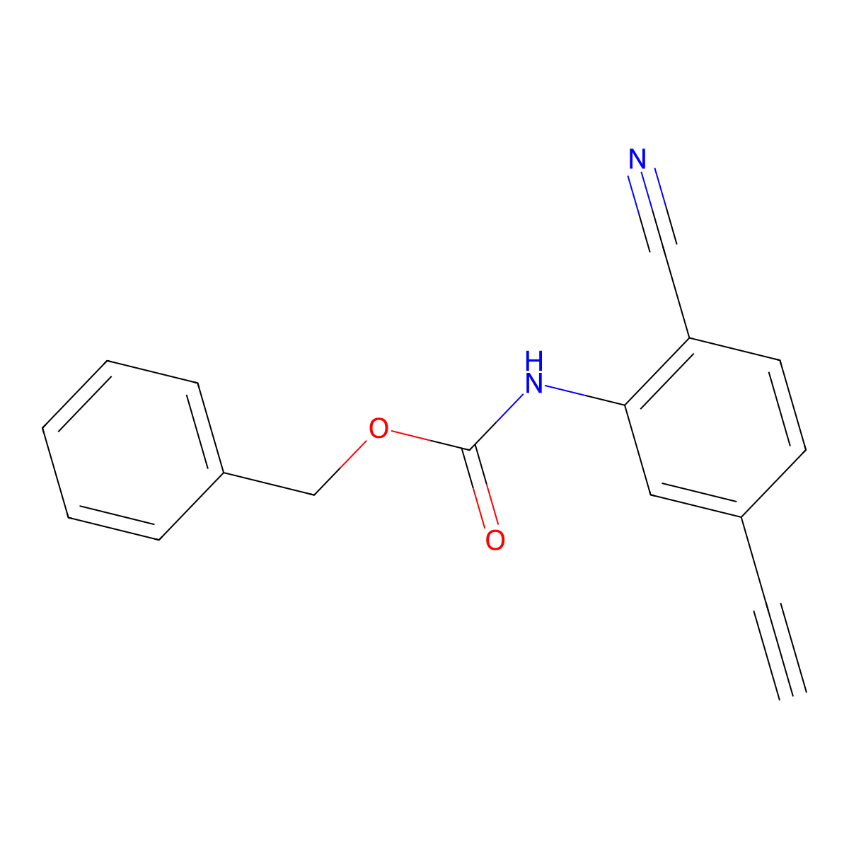 benzyl N-(2-cyano-5-ethynylphenyl)carbamate molecular structure, CAS 2770517-69-4