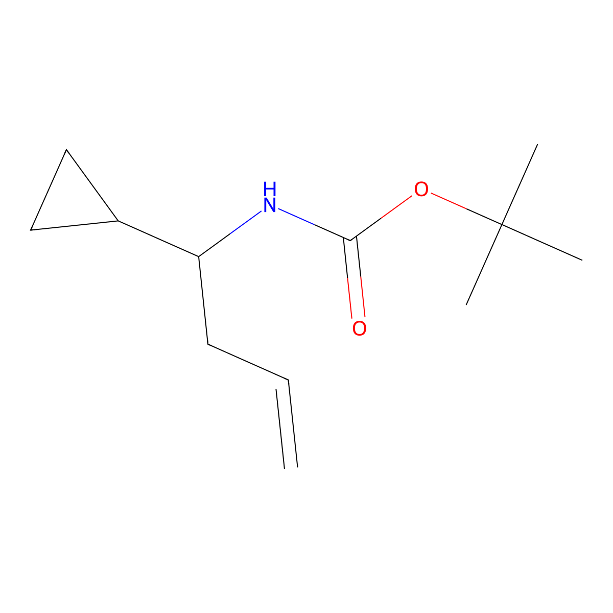 tert-butyl N-(1-cyclopropylbut-3-en-1-yl)carbamate molecular structure, CAS 2770517-82-1