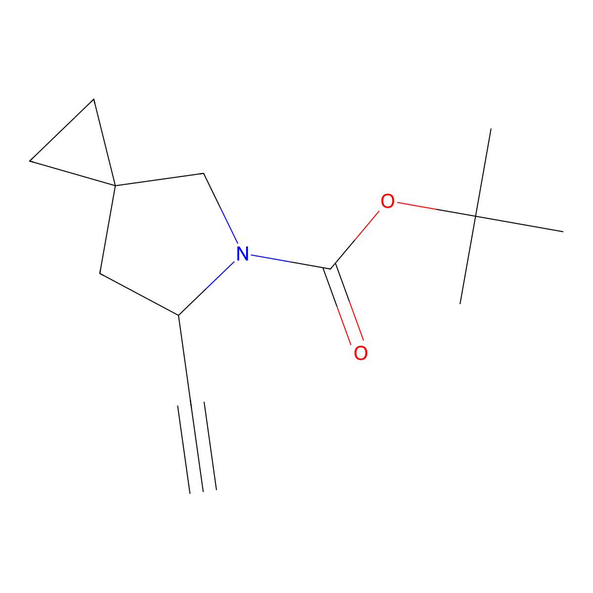 Tert-butyl 6-ethynyl-5-azaspiro[2.4]heptane-5-carboxylate molecular structure, CAS 2770517-86-5