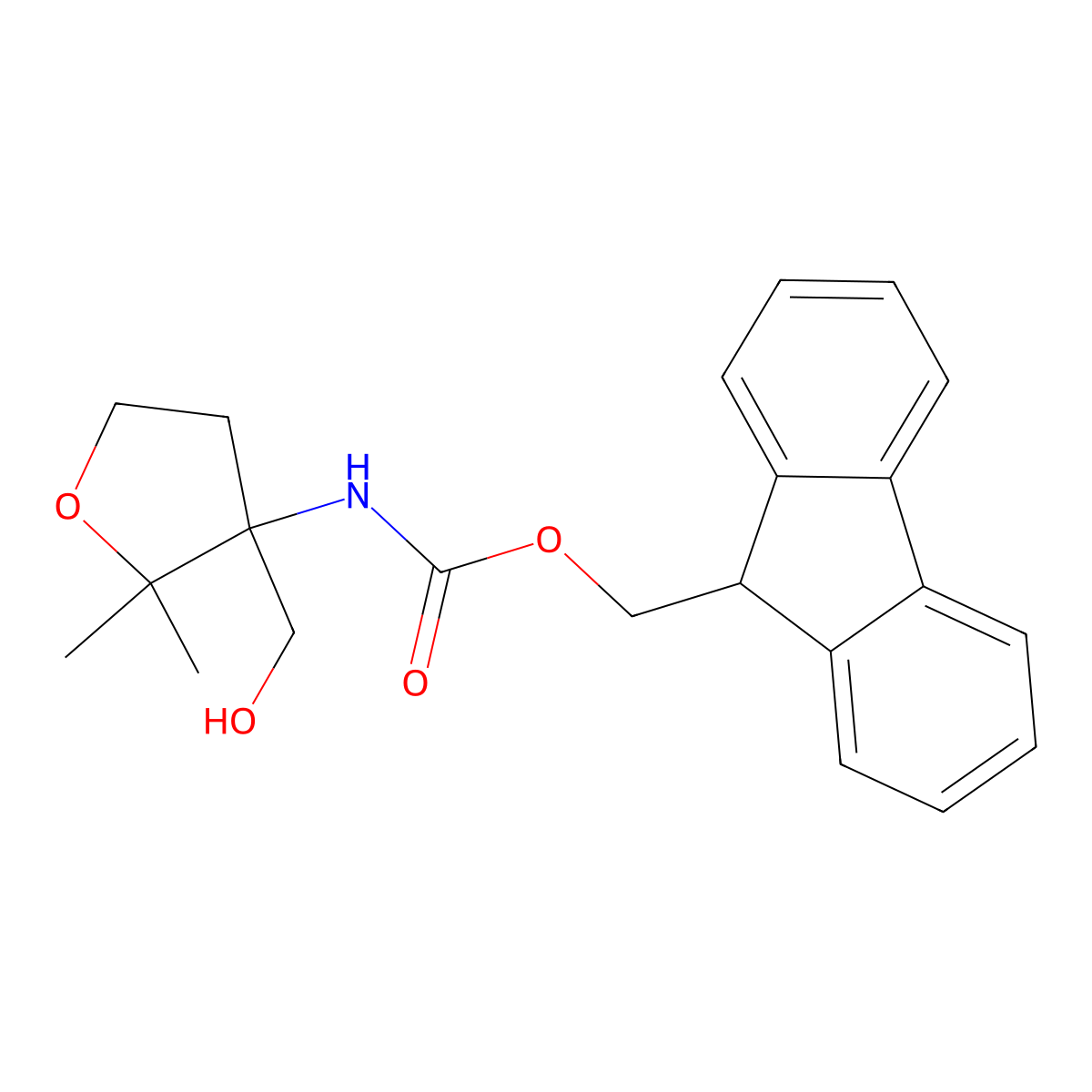 (9H-fluoren-9-yl)methyl N-[3-(hydroxymethyl)-2,2-dimethyloxolan-3-yl]carbamate molecular structure, CAS 2770518-11-9