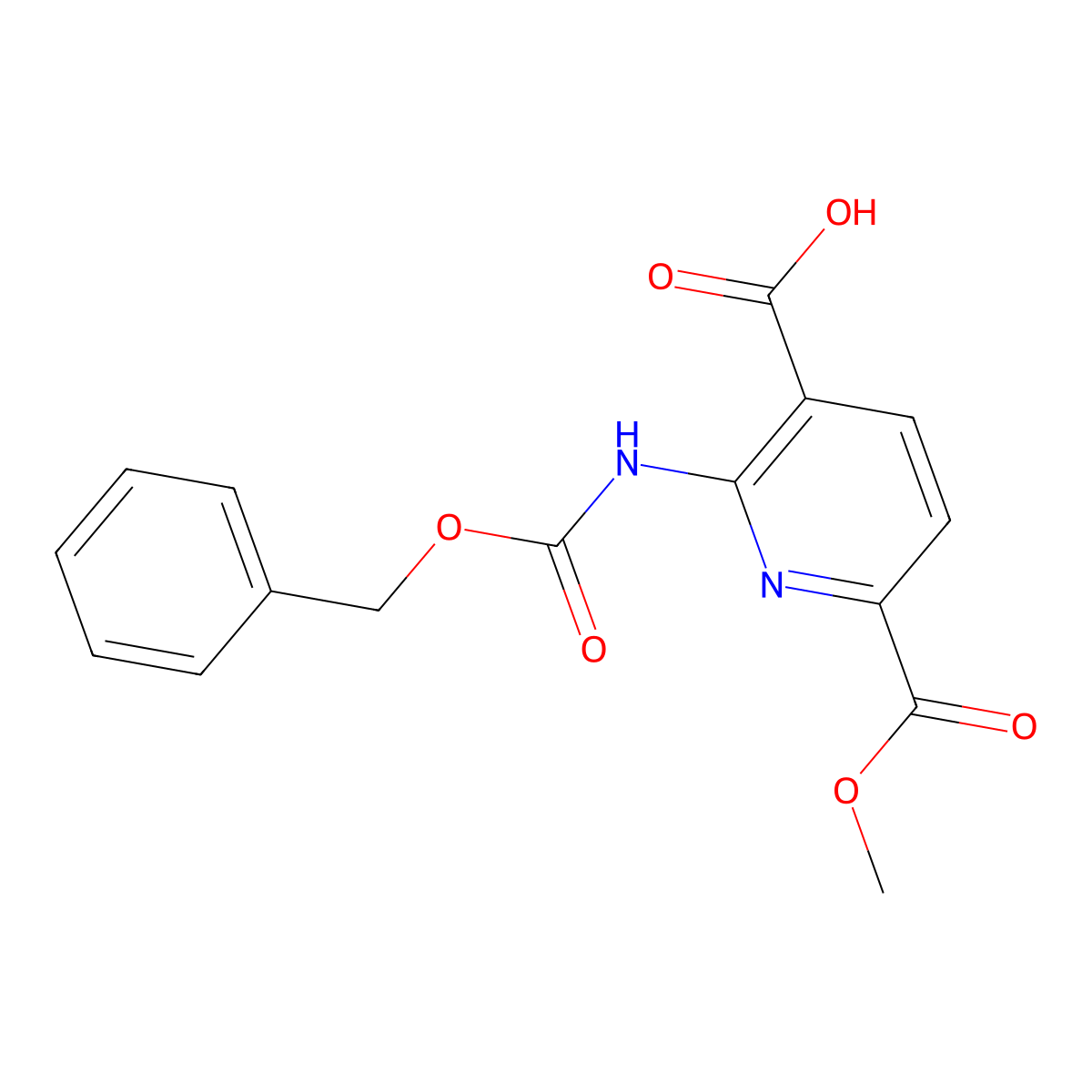 2-{[(Benzyloxy)carbonyl]amino}-6-(methoxycarbonyl)pyridine-3-carboxylic acid molecular structure, CAS 2770518-24-4