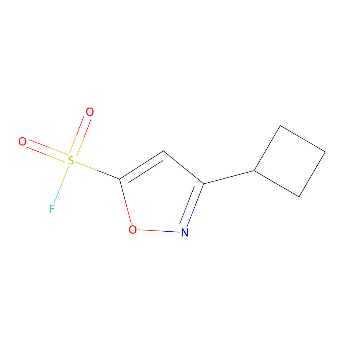 3-Cyclobutyl-1,2-oxazole-5-sulfonyl fluoride molecular structure, CAS 2770518-27-7