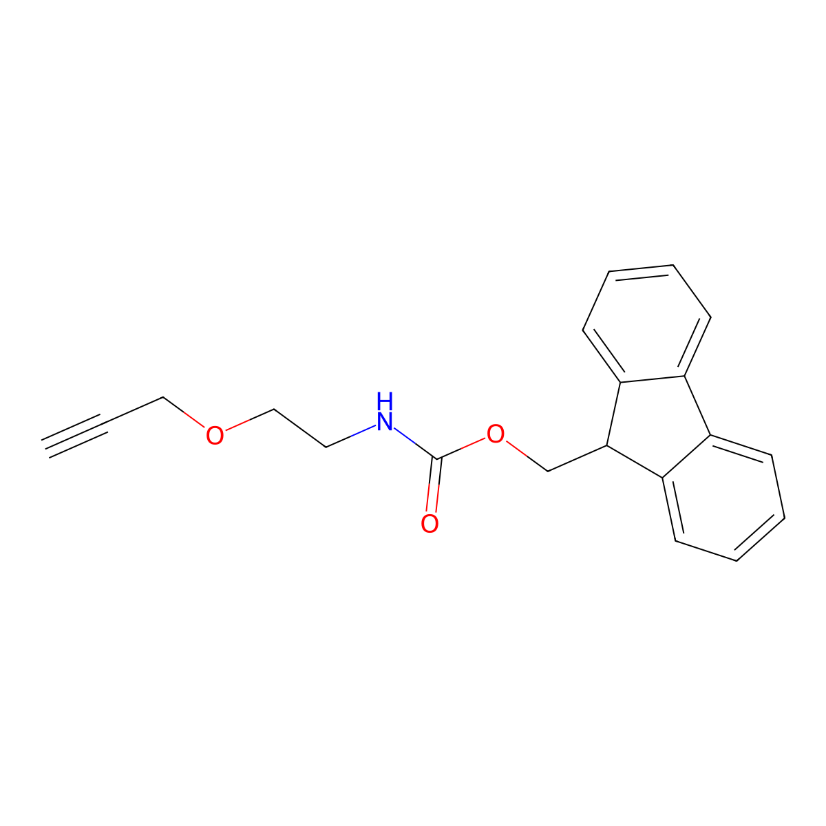 (9H-fluoren-9-yl)methyl N-[2-(prop-2-yn-1-yloxy)ethyl]carbamate molecular structure, CAS 2770518-34-6