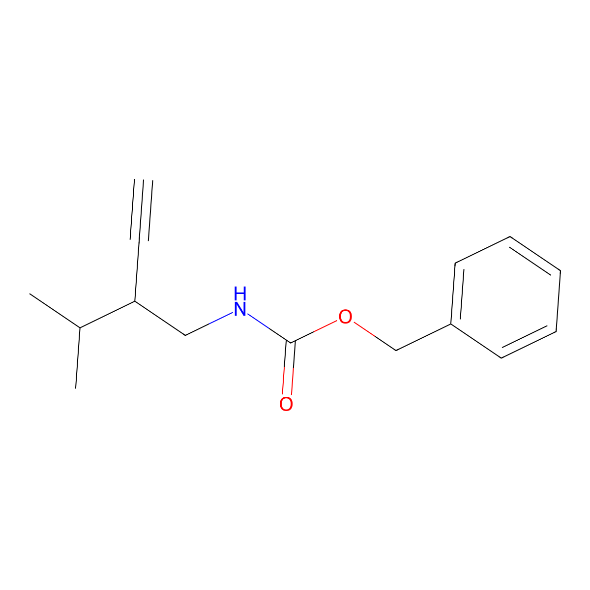 benzyl N-[2-(propan-2-yl)but-3-yn-1-yl]carbamate molecular structure, CAS 2770518-35-7