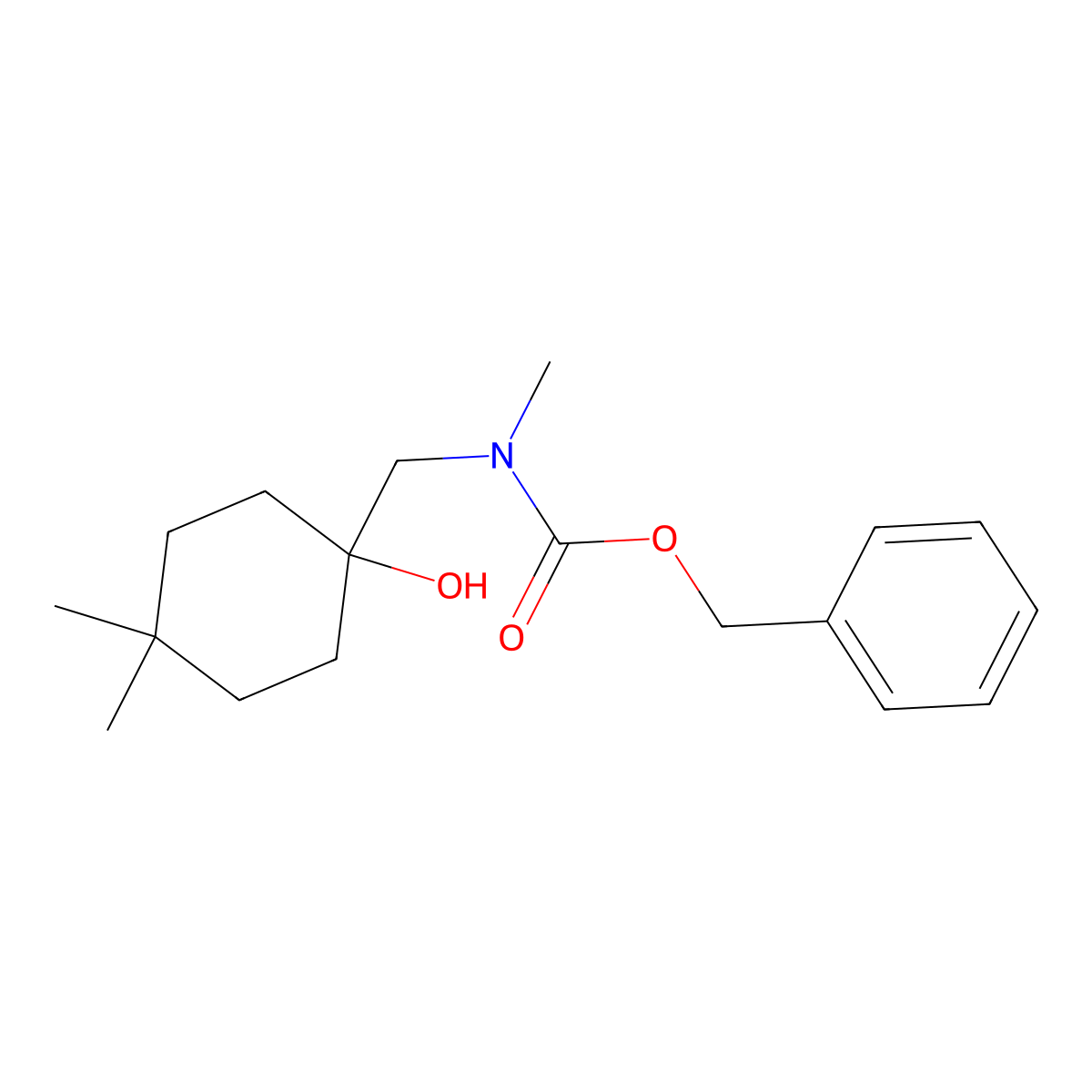 benzyl N-[(1-hydroxy-4,4-dimethylcyclohexyl)methyl]-N-methylcarbamate molecular structure, CAS 2770518-40-4