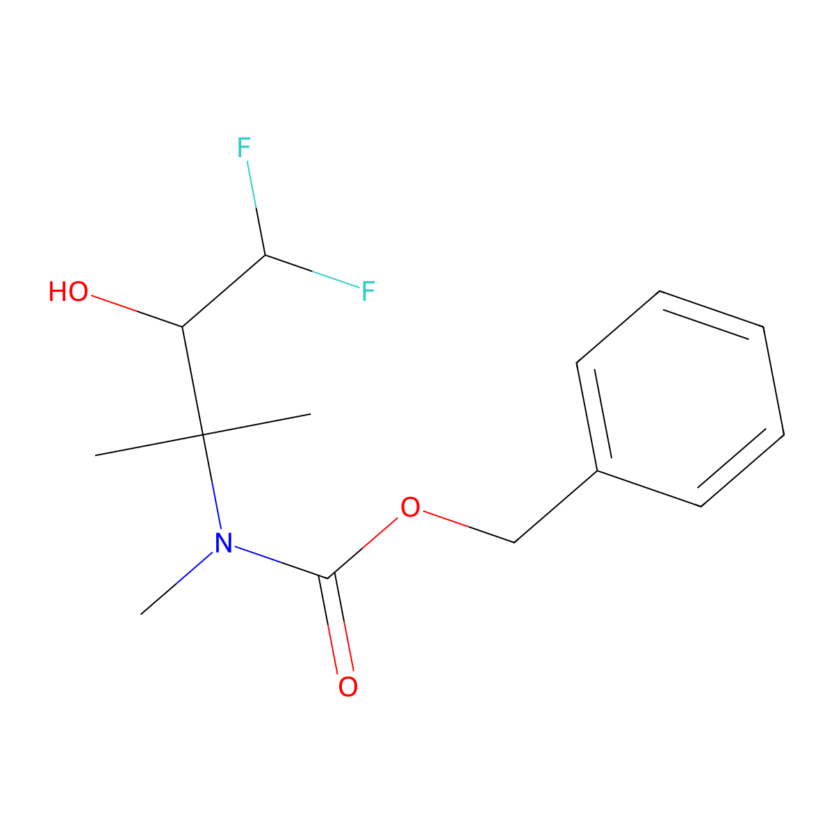 benzyl N-(4,4-difluoro-3-hydroxy-2-methylbutan-2-yl)-N-methylcarbamate molecular structure, CAS 2770518-58-4