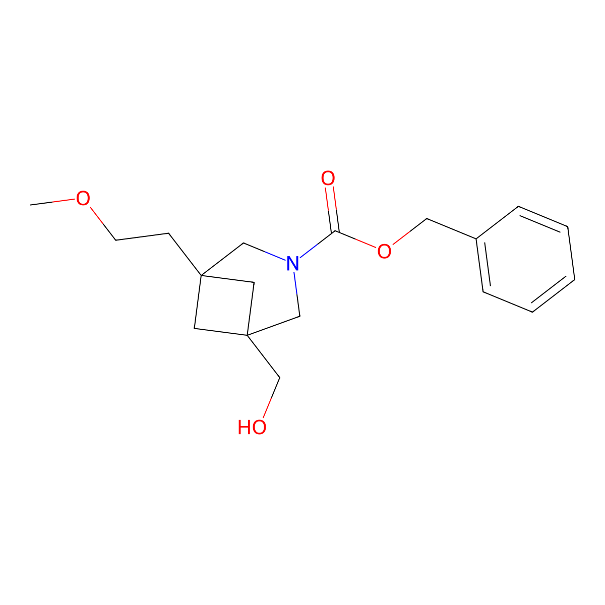 Benzyl 1-(hydroxymethyl)-5-(2-methoxyethyl)-3-azabicyclo[3.1.1]heptane-3-carboxylate molecular structure, CAS 2770518-64-2