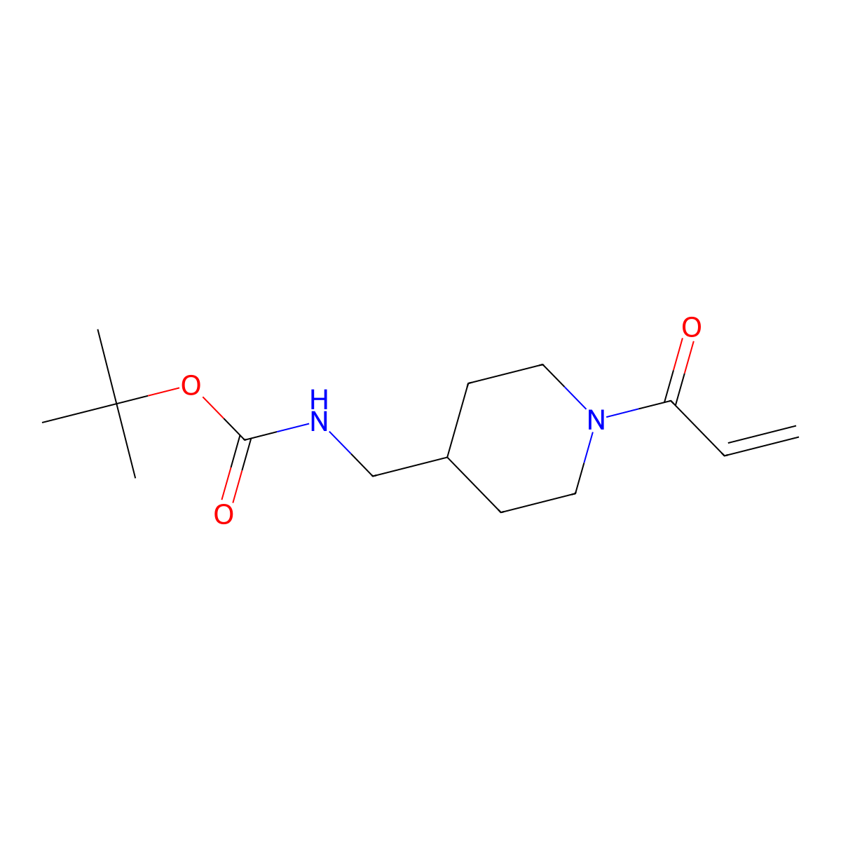 tert-butyl N-{[1-(prop-2-enoyl)piperidin-4-yl]methyl}carbamate molecular structure, CAS 2770518-86-8