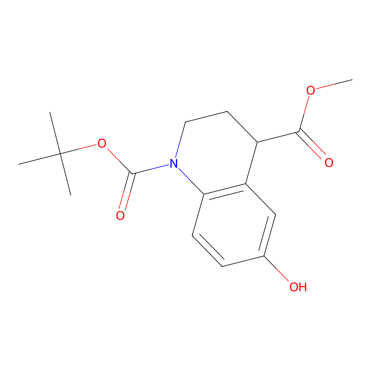 1-Tert-butyl 4-methyl 6-hydroxy-1,2,3,4-tetrahydroquinoline-1,4-dicarboxylate molecular structure, CAS 2770518-88-0