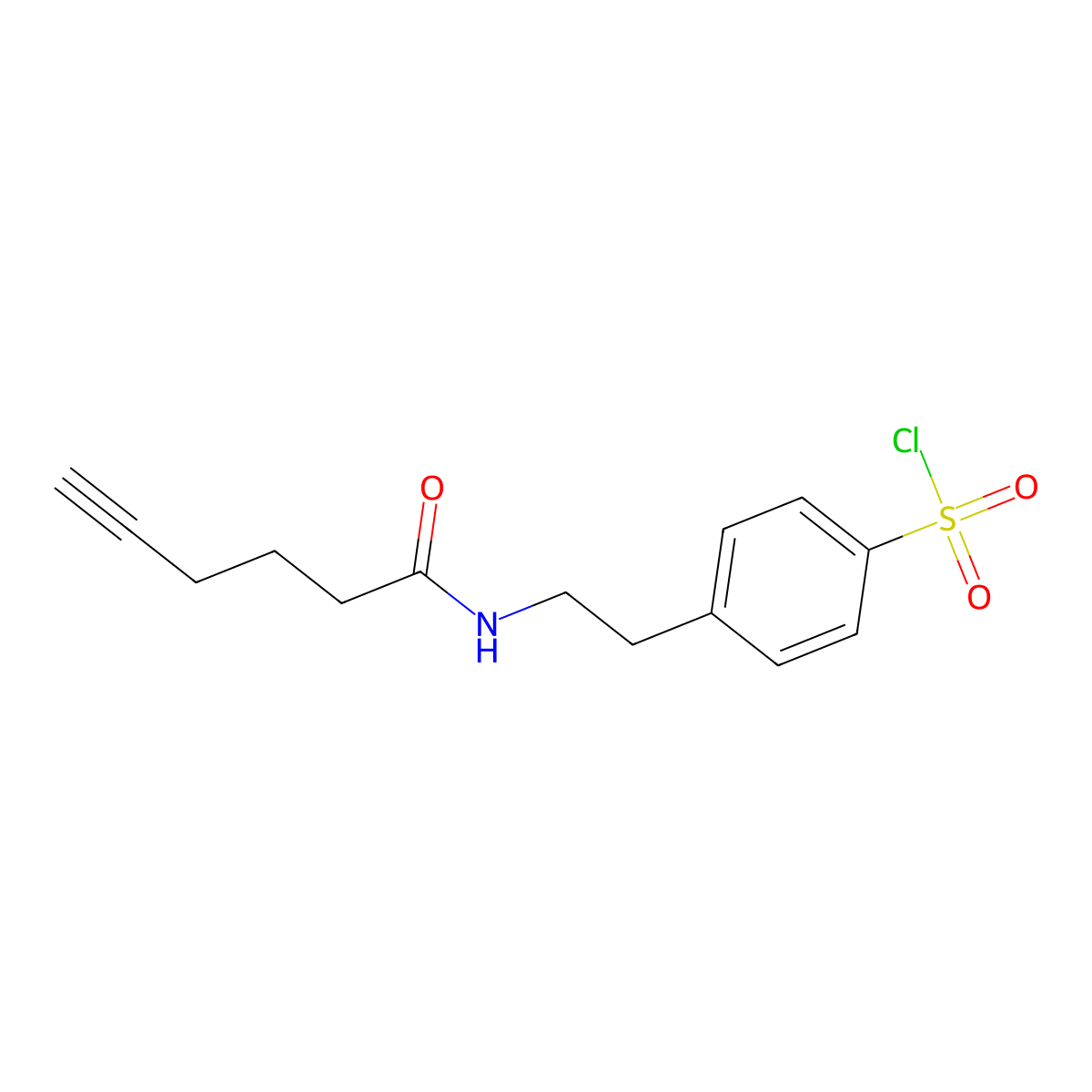 4-[2-(Hex-5-ynamido)ethyl]benzene-1-sulfonyl chloride molecular structure, CAS 2770519-06-5
