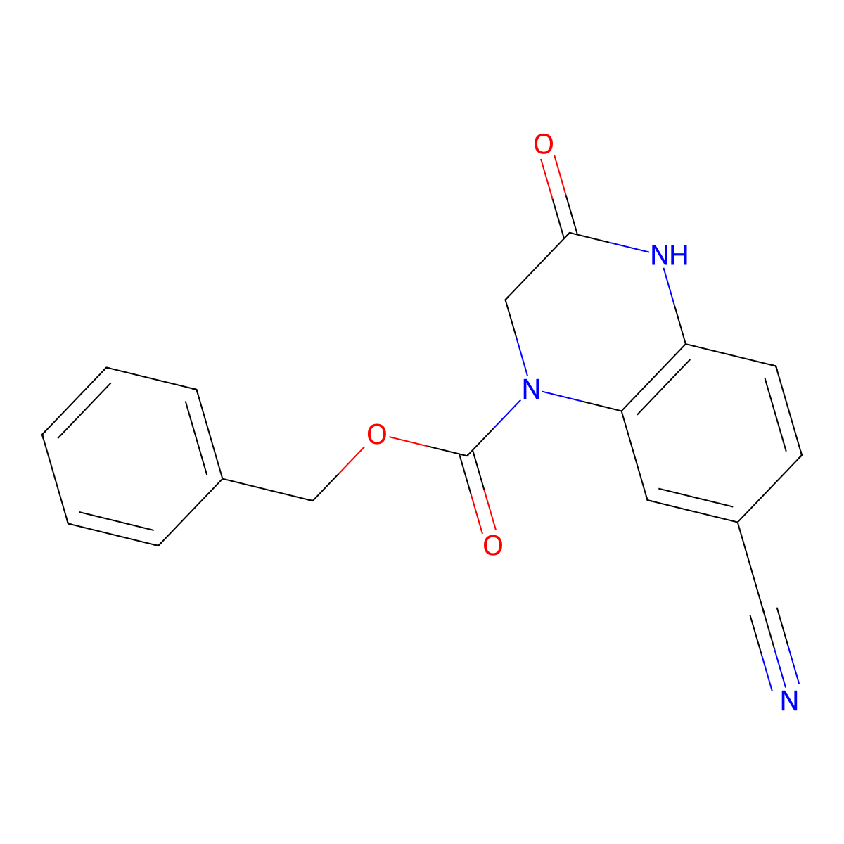 Benzyl 7-cyano-3-oxo-1,2,3,4-tetrahydroquinoxaline-1-carboxylate molecular structure, CAS 2770519-14-5