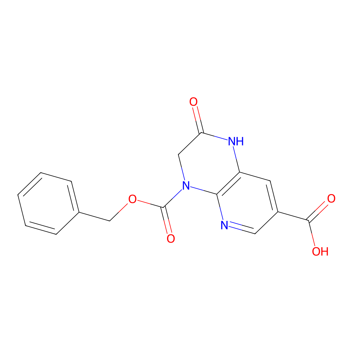 4-[(benzyloxy)carbonyl]-2-oxo-1H,2H,3H,4H-pyrido[2,3-b]pyrazine-7-carboxylic acid molecular structure, CAS 2770524-80-4