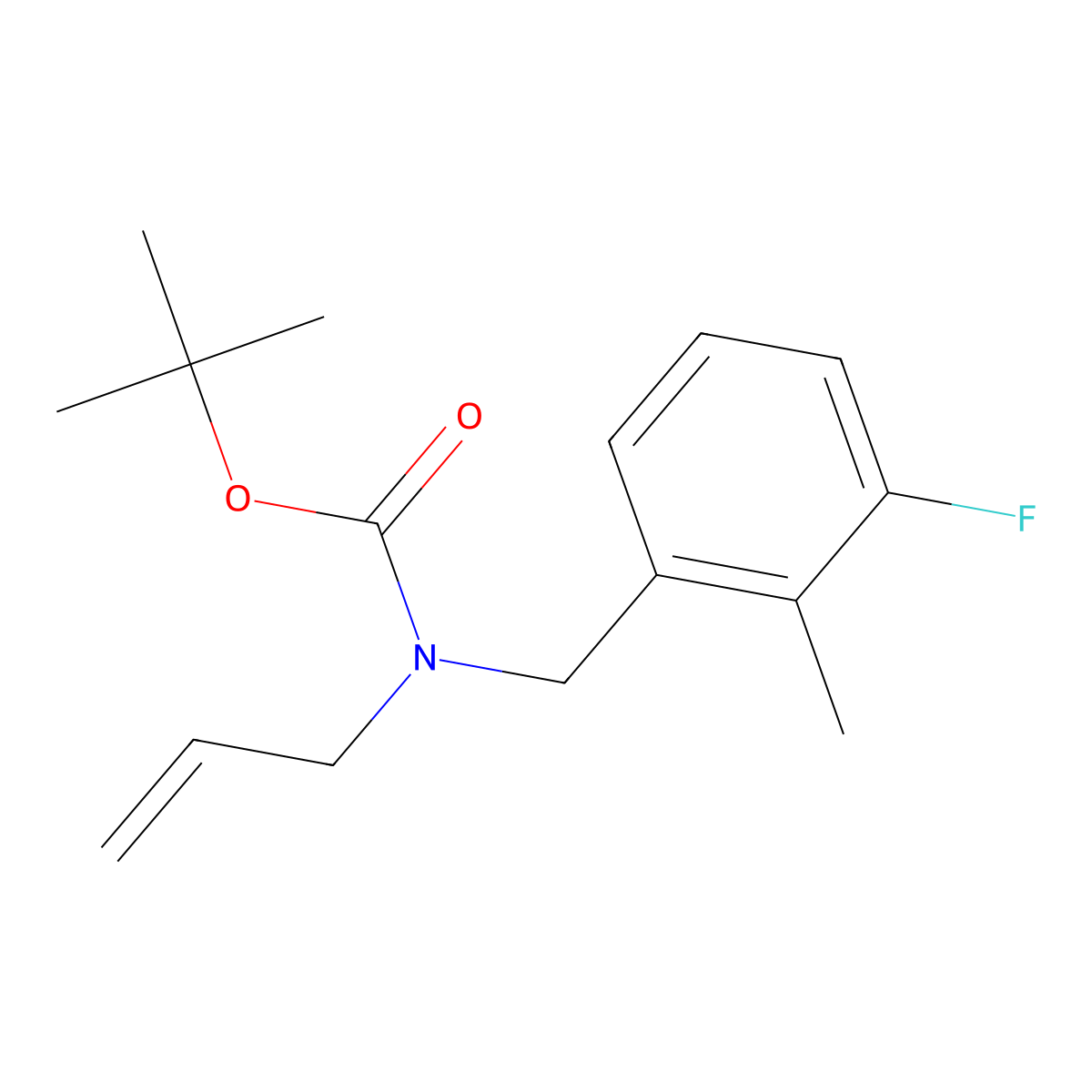 tert-butyl N-[(3-fluoro-2-methylphenyl)methyl]-N-(prop-2-en-1-yl)carbamate molecular structure, CAS 2770524-87-1