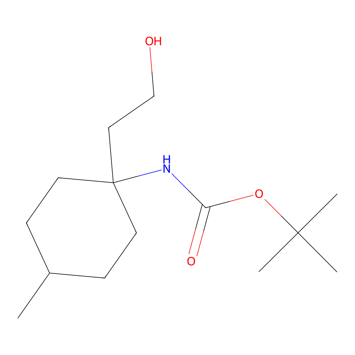 tert-butyl N-[1-(2-hydroxyethyl)-4-methylcyclohexyl]carbamate molecular structure, CAS 2770524-89-3