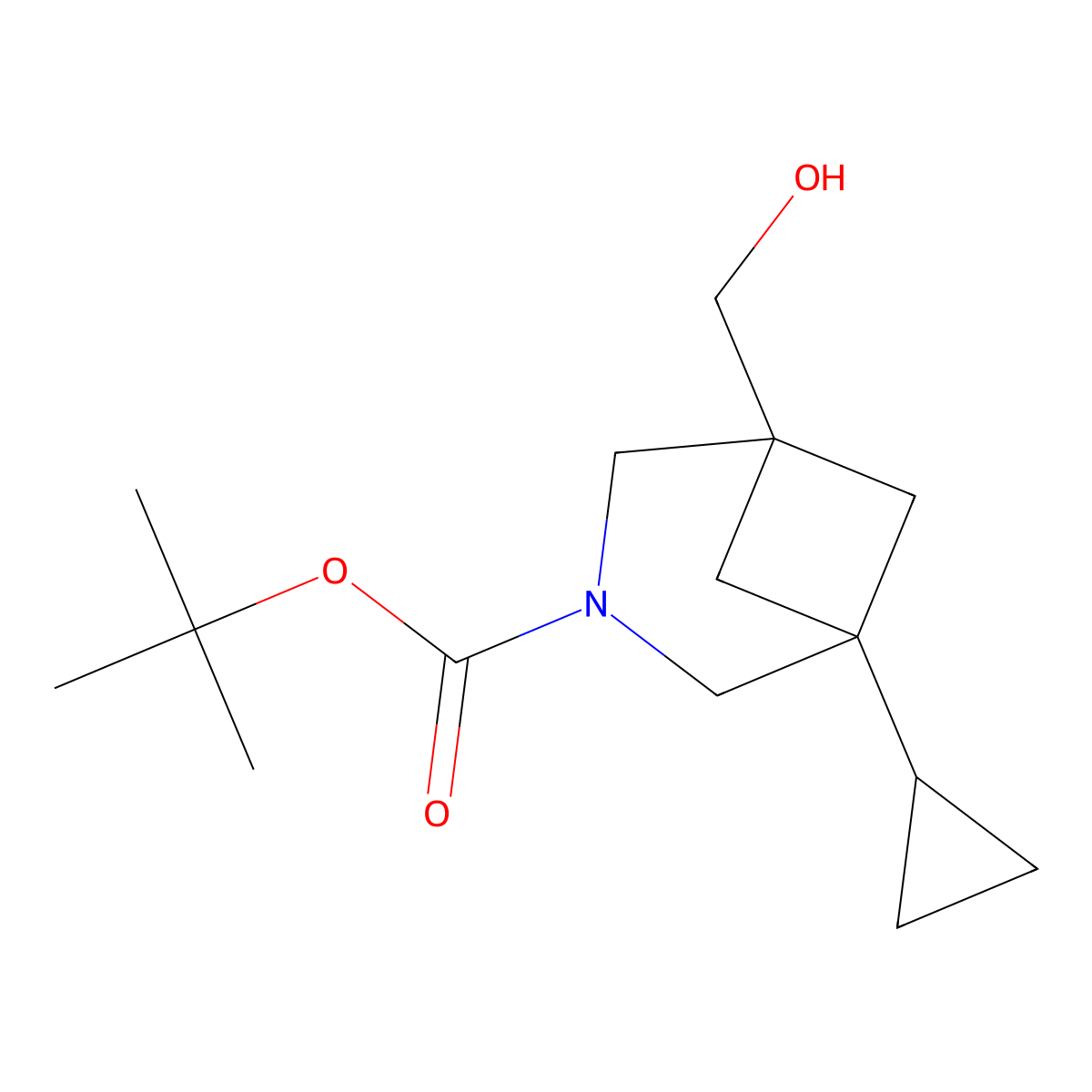 (3-Boc-5-cyclopropyl-3-azabicyclo[3.1.1]heptan-1-YL)methanol molecular structure, CAS 2770524-91-7