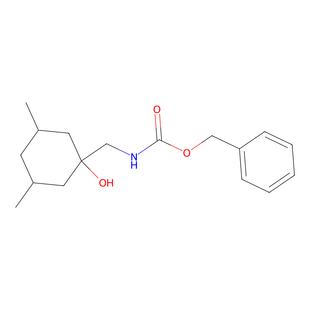 benzyl N-[(1-hydroxy-3,5-dimethylcyclohexyl)methyl]carbamate molecular structure, CAS 2770525-06-7
