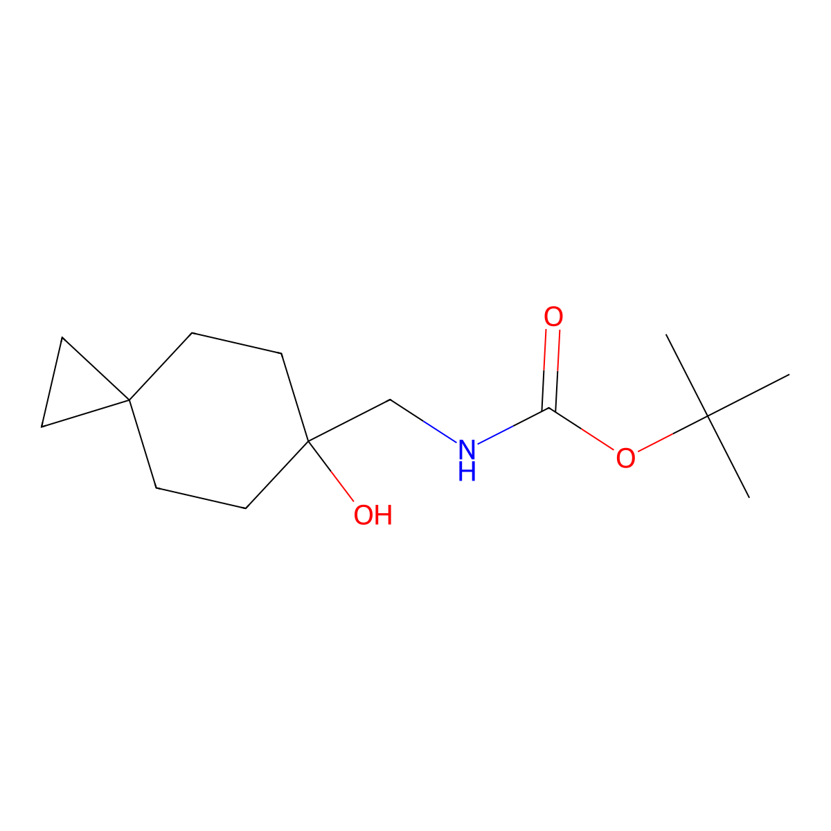 tert-butyl N-({6-hydroxyspiro[2.5]octan-6-yl}methyl)carbamate molecular structure, CAS 2770525-11-4