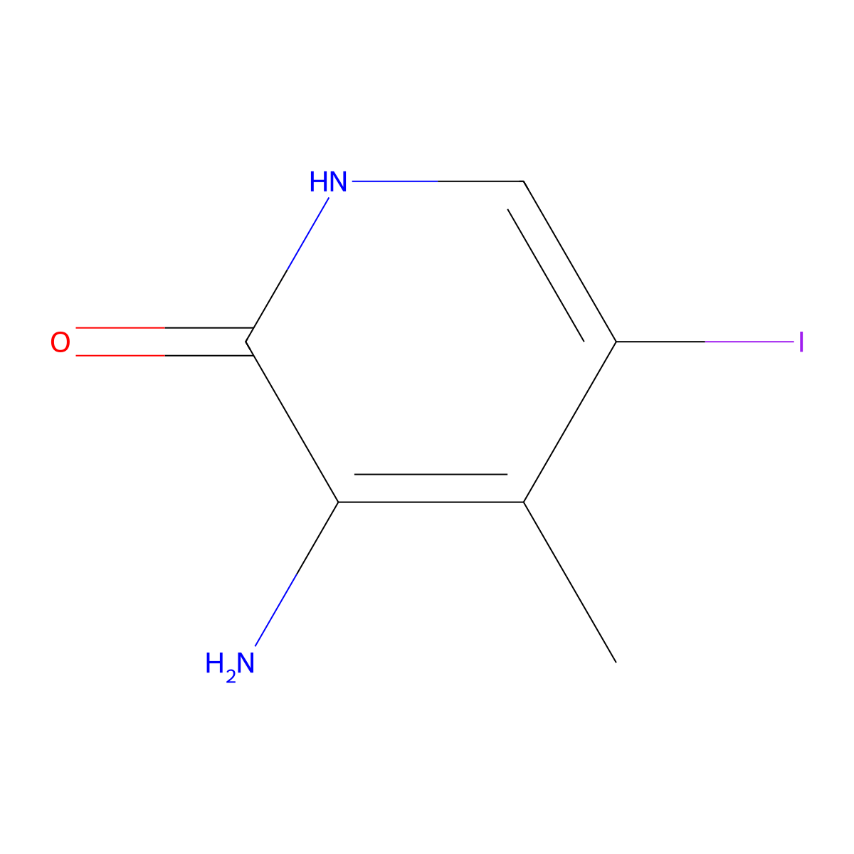 3-Amino-5-iodo-4-methyl-1,2-dihydropyridin-2-one molecular structure, CAS 2770525-13-6