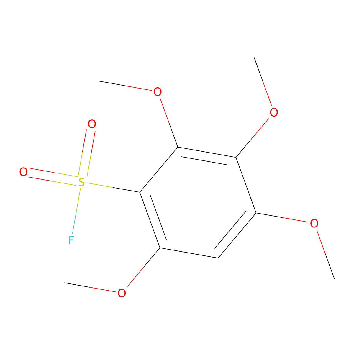 2,3,4,6-Tetramethoxybenzene-1-sulfonyl fluoride molecular structure, CAS 2770525-14-7