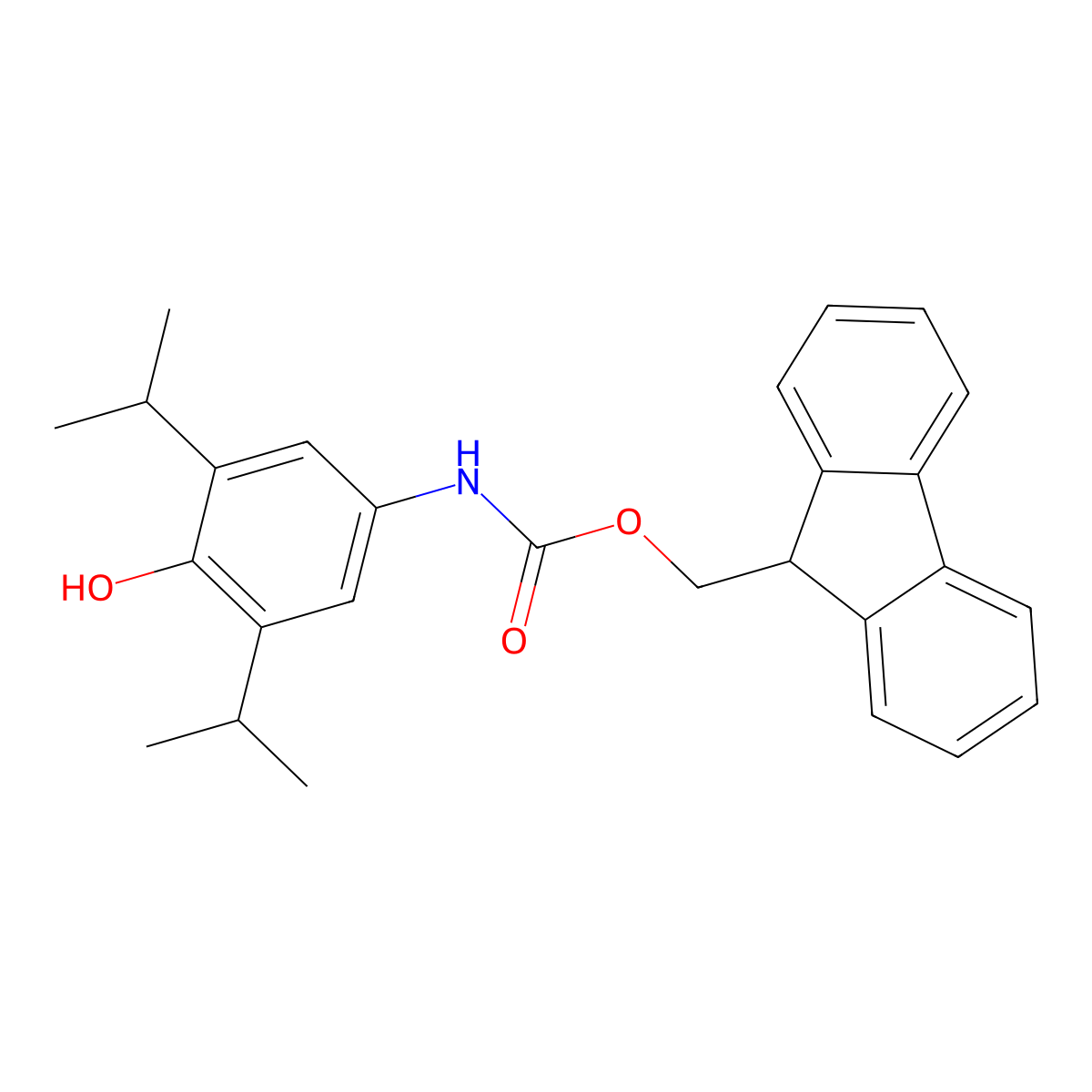 (9H-fluoren-9-yl)methyl N-[4-hydroxy-3,5-bis(propan-2-yl)phenyl]carbamate molecular structure, CAS 2770525-15-8