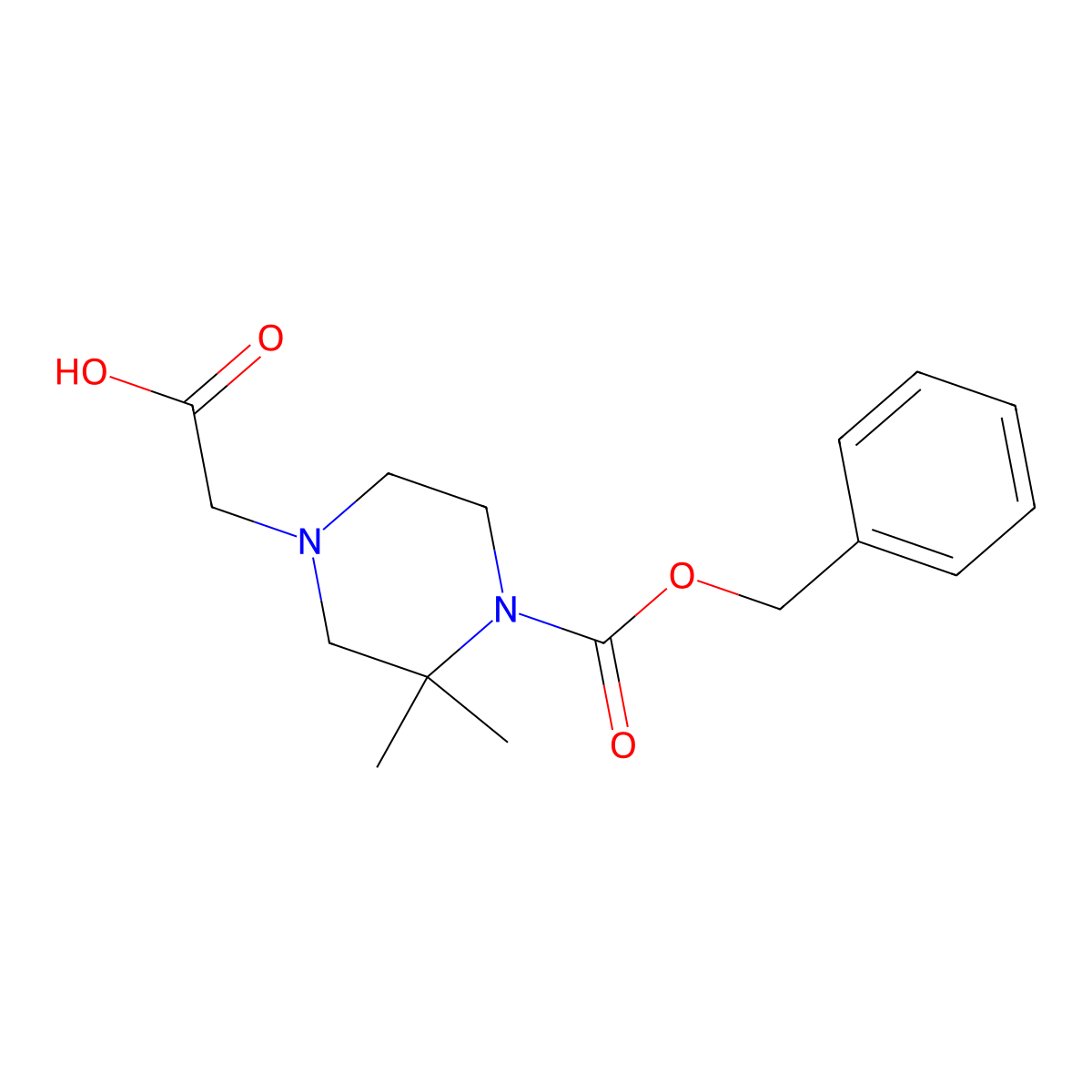 2-{4-[(Benzyloxy)carbonyl]-3,3-dimethylpiperazin-1-yl}acetic acid molecular structure, CAS 2770525-18-1