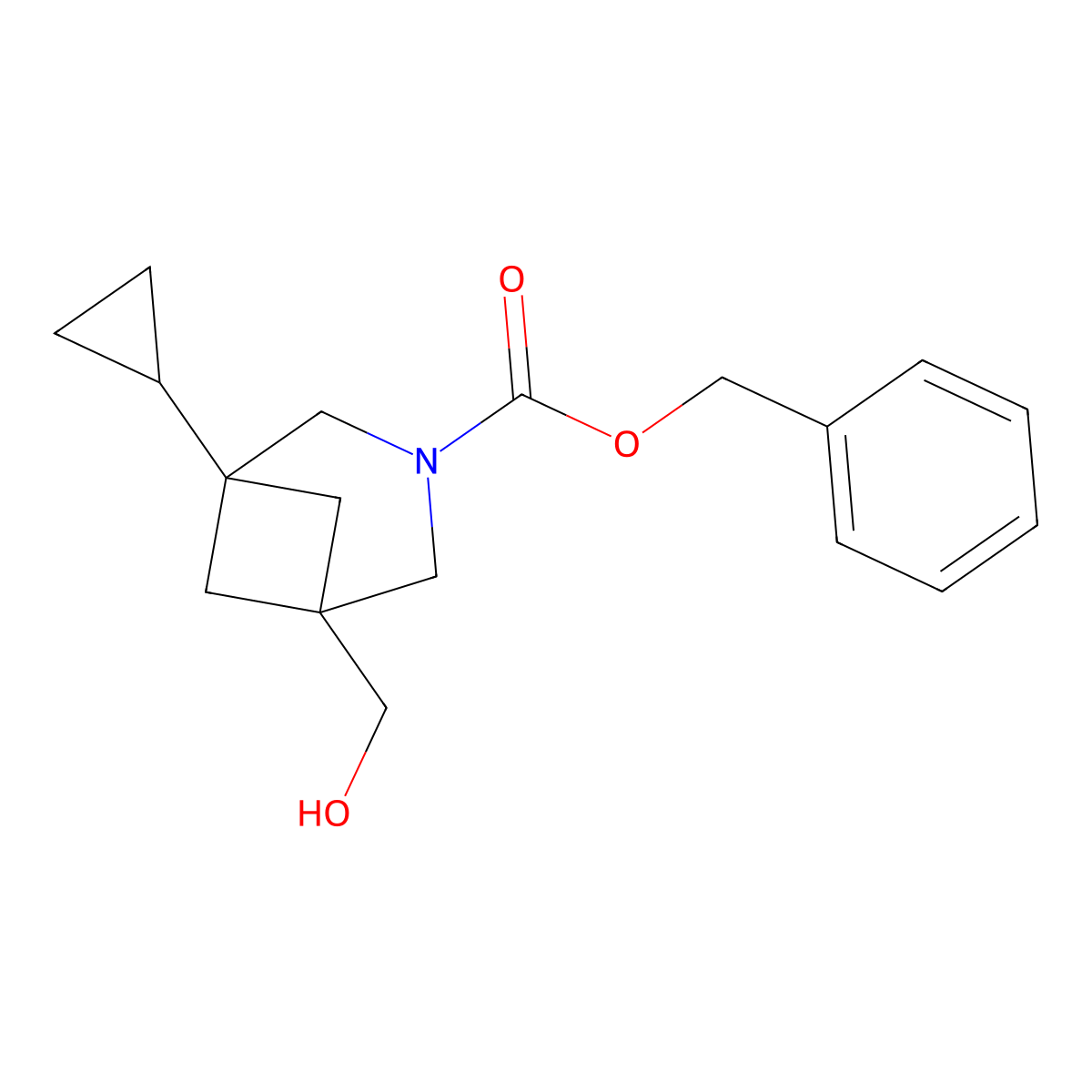 Benzyl 1-cyclopropyl-5-(hydroxymethyl)-3-azabicyclo[3.1.1]heptane-3-carboxylate molecular structure, CAS 2770525-51-2