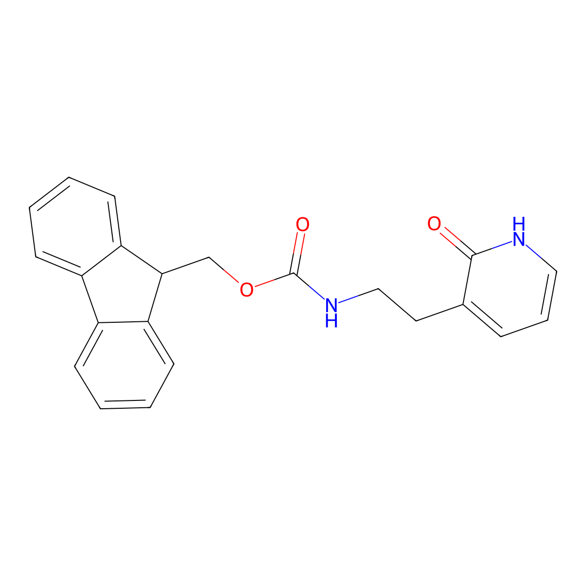(9H-fluoren-9-yl)methyl N-[2-(2-hydroxypyridin-3-yl)ethyl]carbamate molecular structure, CAS 2770525-55-6