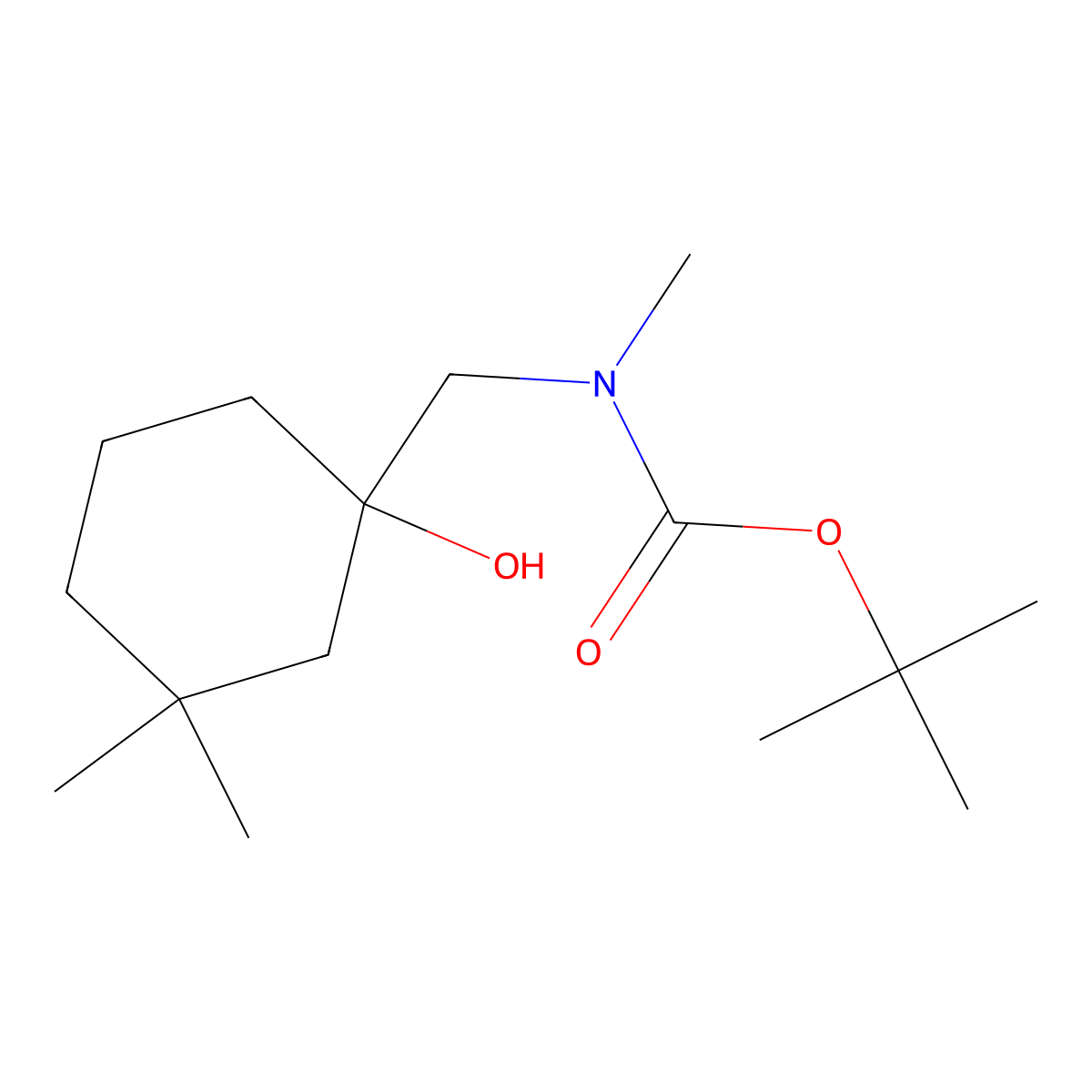 tert-butyl N-[(1-hydroxy-3,3-dimethylcyclohexyl)methyl]-N-methylcarbamate molecular structure, CAS 2770525-56-7