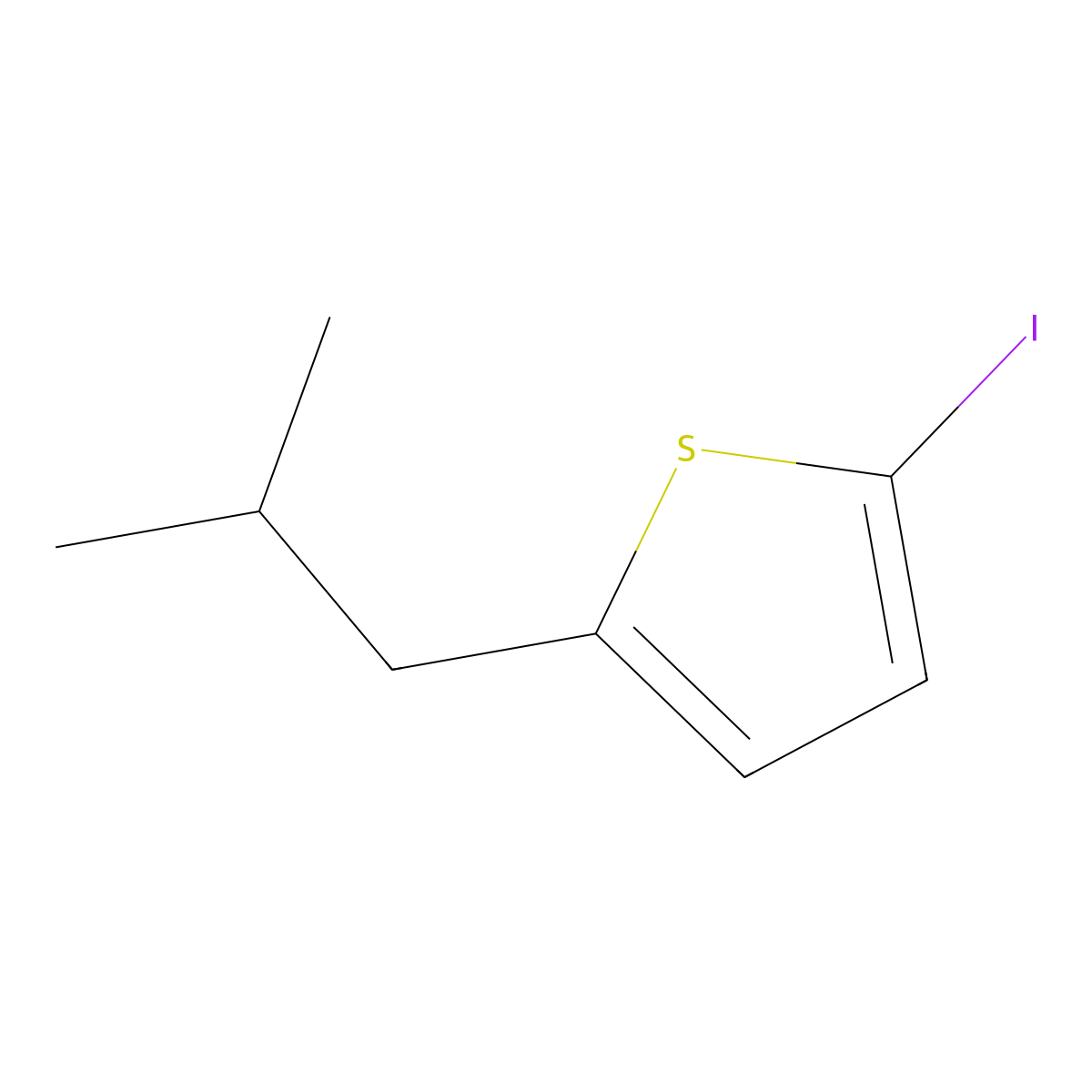 2-Iodo-5-(2-methylpropyl)thiophene molecular structure, CAS 2770529-05-8