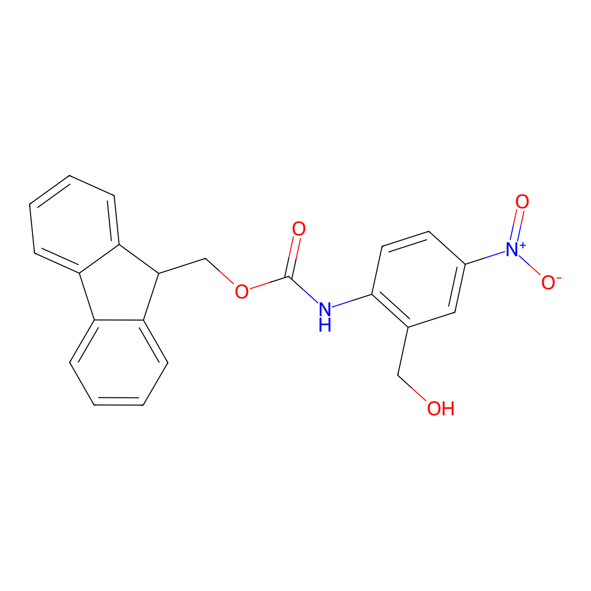 (9H-fluoren-9-yl)methyl N-[2-(hydroxymethyl)-4-nitrophenyl]carbamate molecular structure, CAS 2770529-15-0