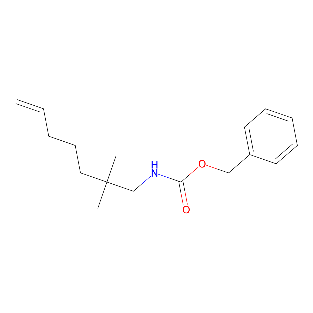 benzyl N-(2,2-dimethylhept-6-en-1-yl)carbamate molecular structure, CAS 2770529-25-2