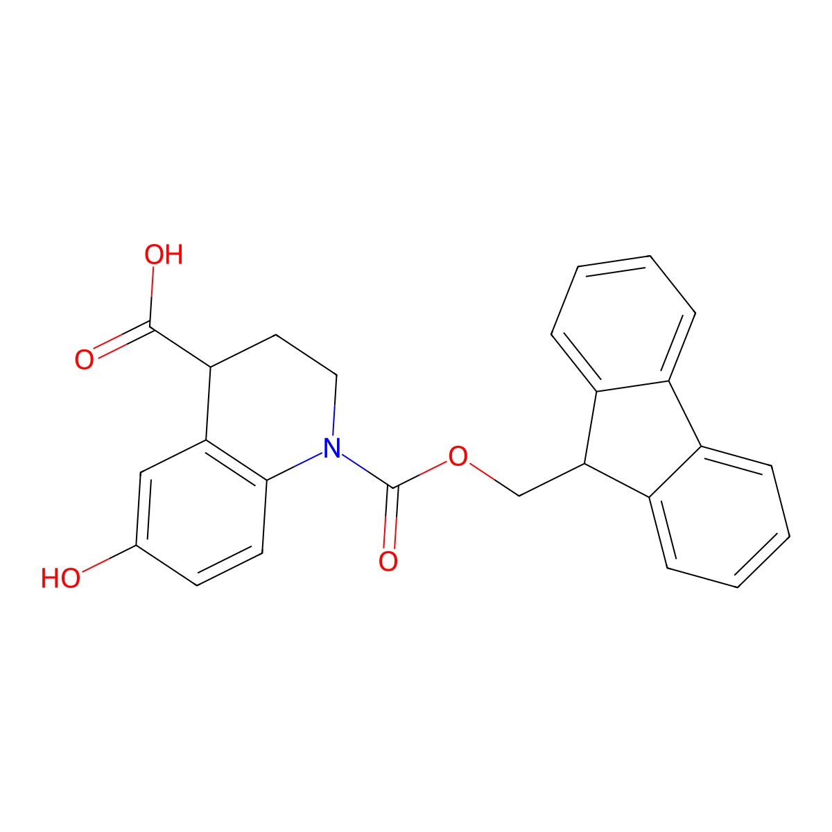 1-{[(9H-fluoren-9-yl)methoxy]carbonyl}-6-hydroxy-1,2,3,4-tetrahydroquinoline-4-carboxylic acid molecular structure, CAS 2770529-33-2