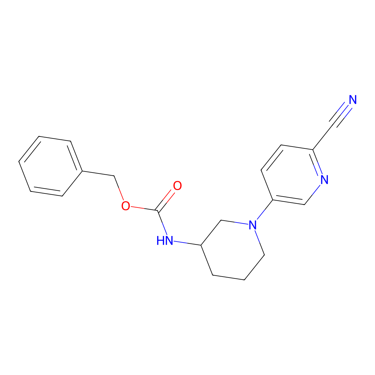 benzyl N-[1-(6-cyanopyridin-3-yl)piperidin-3-yl]carbamate molecular structure, CAS 2770529-35-4