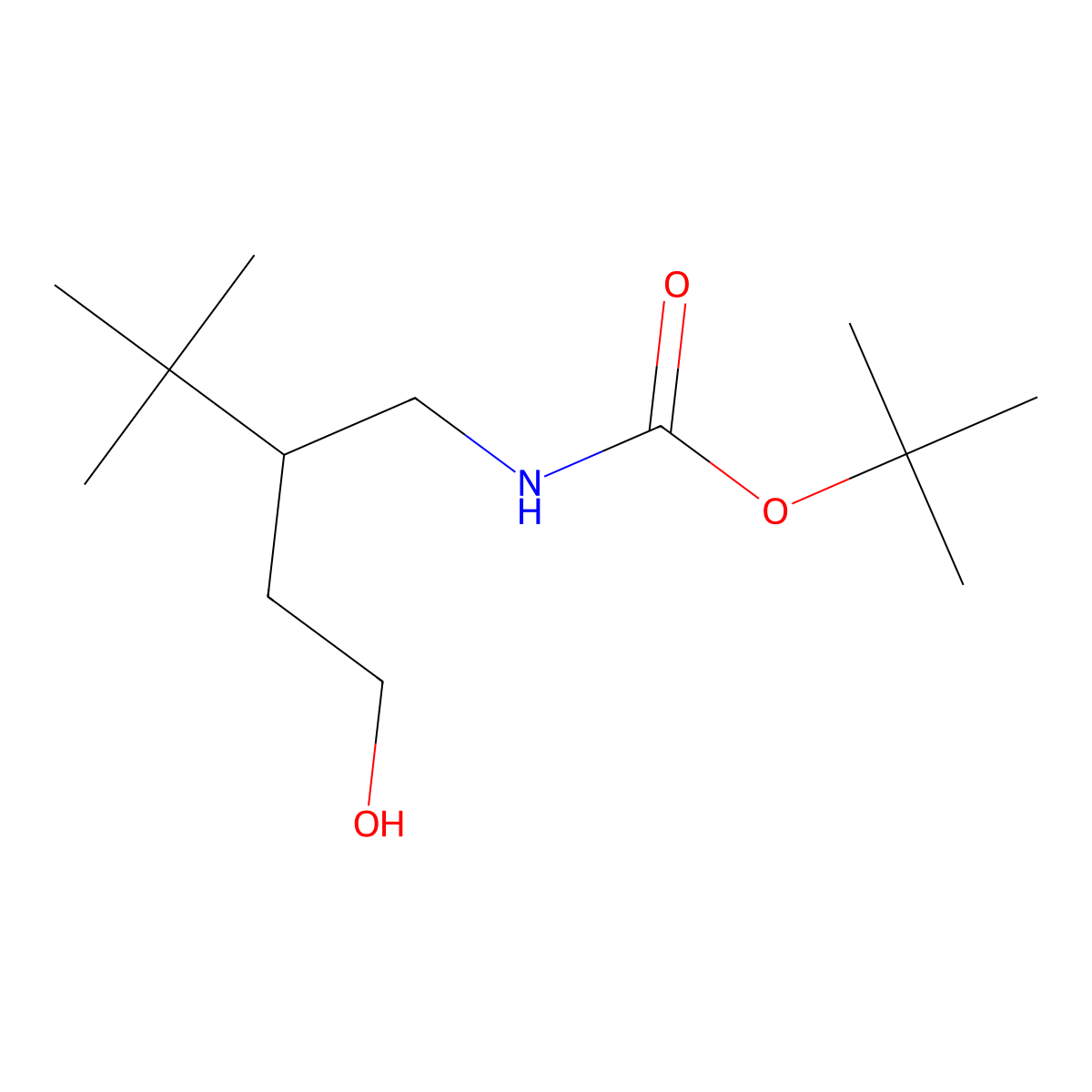 tert-butyl N-(2-tert-butyl-4-hydroxybutyl)carbamate molecular structure, CAS 2770529-38-7