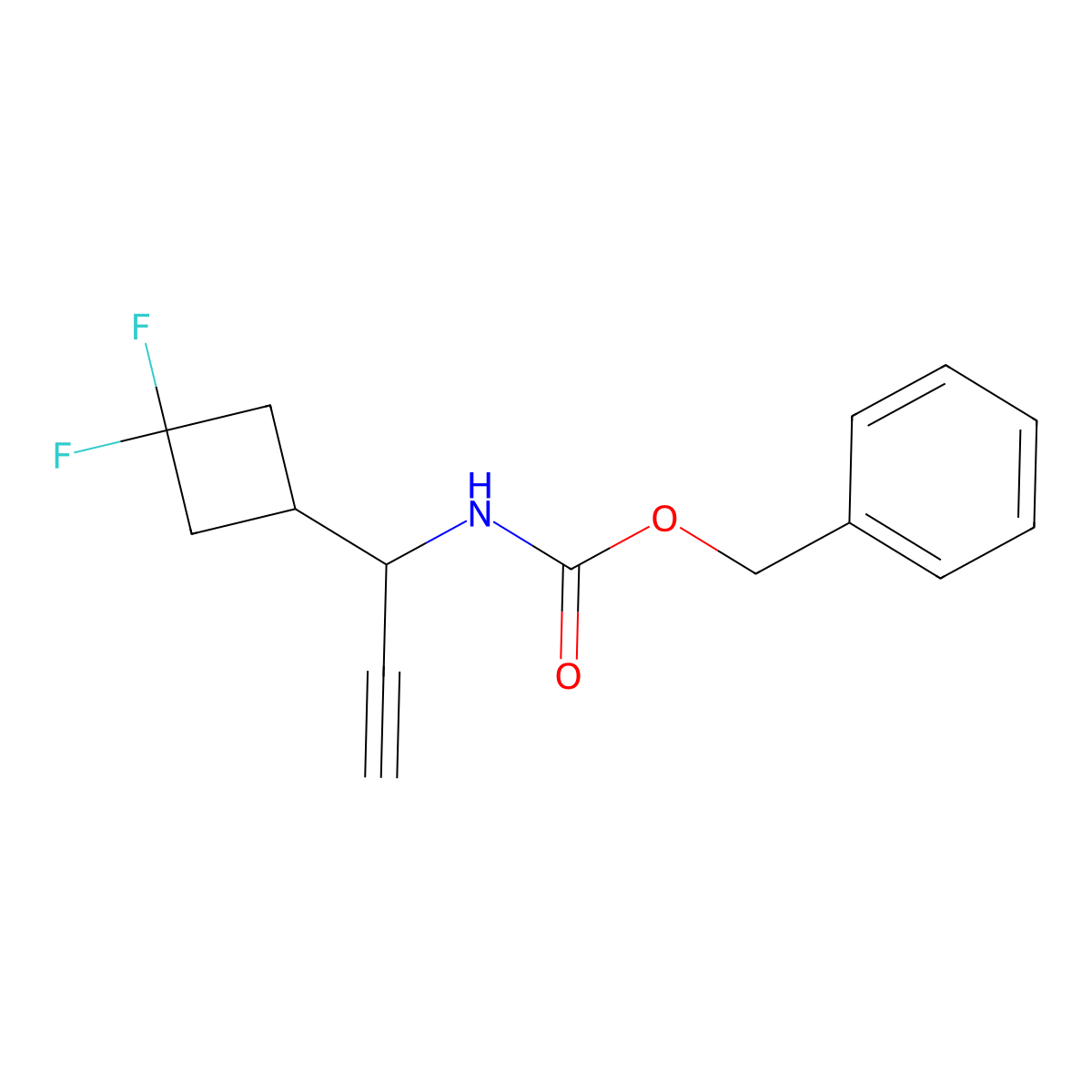 benzyl N-[1-(3,3-difluorocyclobutyl)prop-2-yn-1-yl]carbamate molecular structure, CAS 2770529-44-5